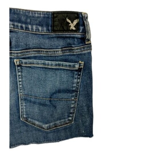 AMERICAN EAGLE AEO Jean Shorts  Women's 2  Hi-Rise Cut Off Super Stretch Denim - Picture 3 of 6